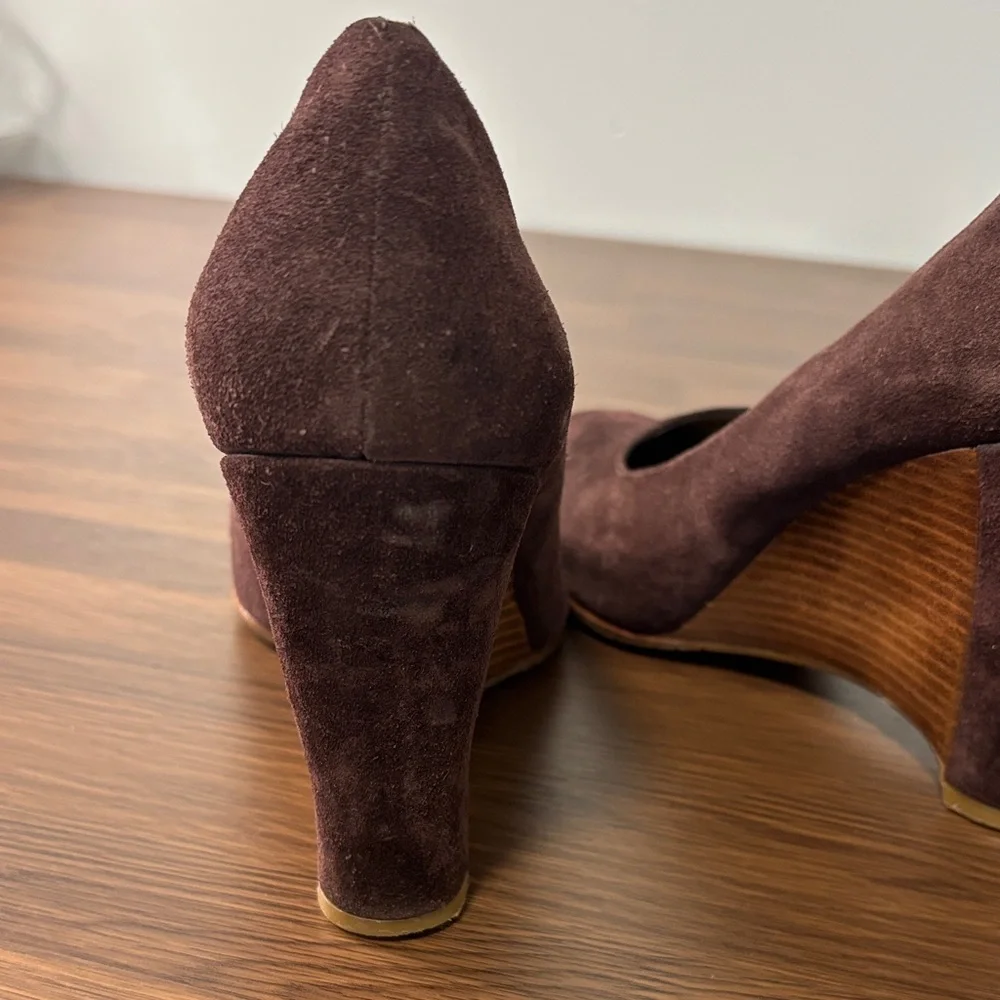 Donald J Pliner Heather Espresso Suede‎ Wedge Pumps Size 10